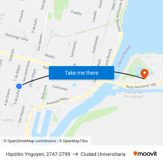 Hipólito Yrigoyen, 2747-2799 to Ciudad Universitaria map