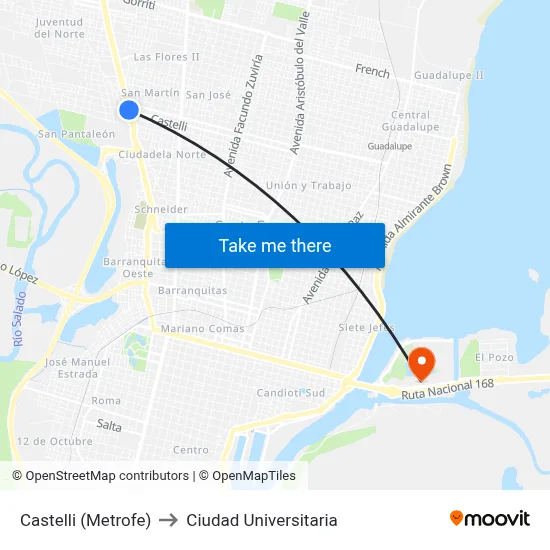 Castelli (Metrofe) to Ciudad Universitaria map