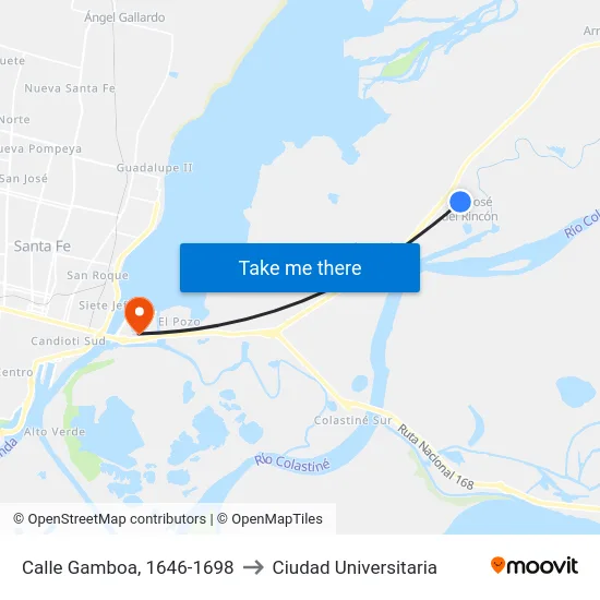 Calle Gamboa, 1646-1698 to Ciudad Universitaria map