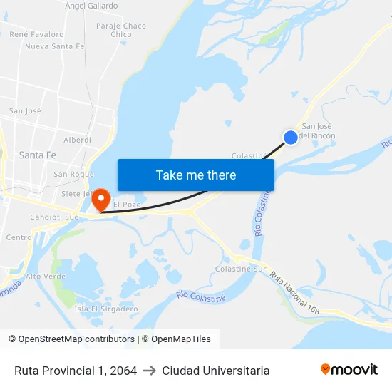 Ruta Provincial 1, 2064 to Ciudad Universitaria map