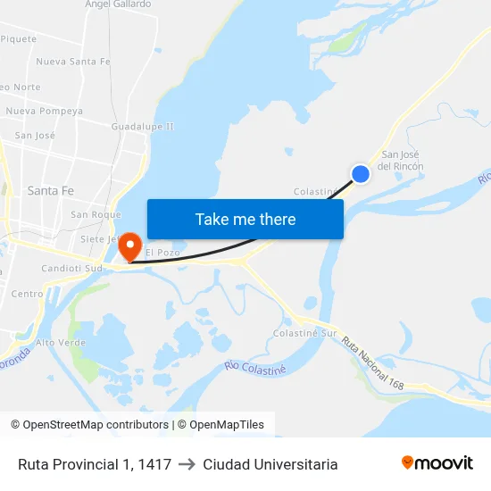 Ruta Provincial 1, 1417 to Ciudad Universitaria map