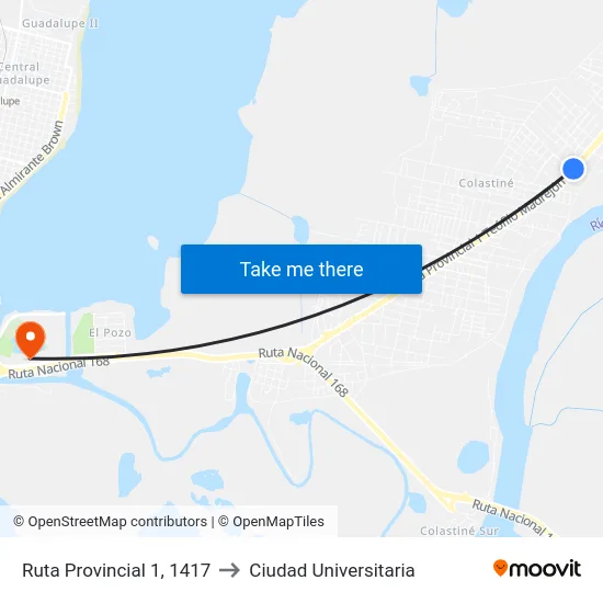 Ruta Provincial 1, 1417 to Ciudad Universitaria map