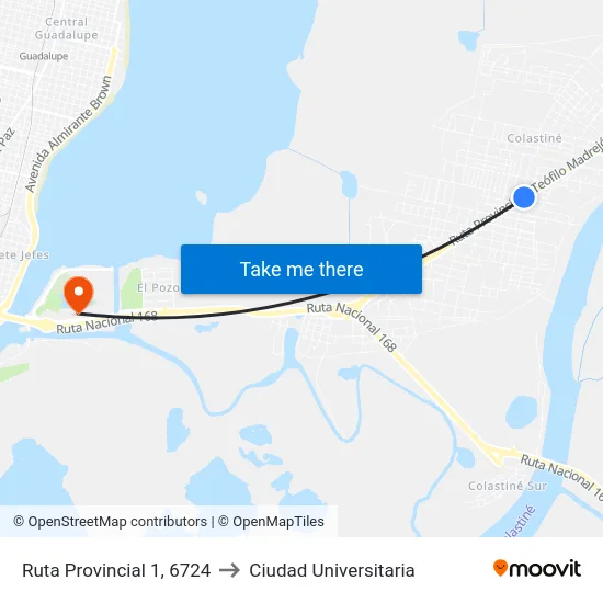 Ruta Provincial 1, 6724 to Ciudad Universitaria map