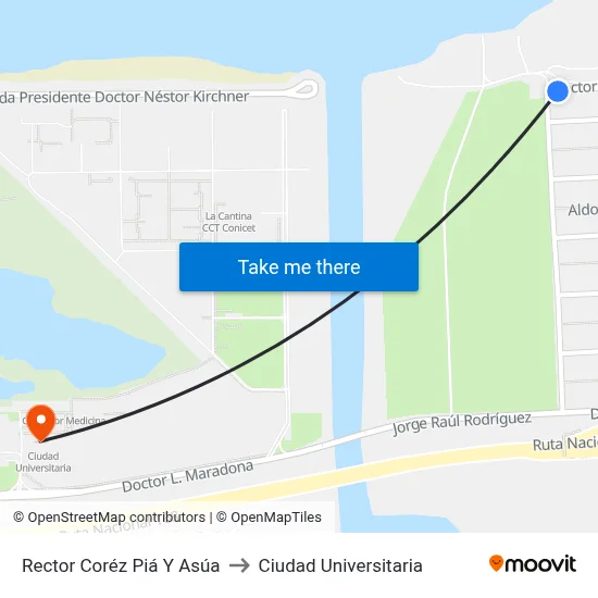 Rector Coréz Piá Y Asúa to Ciudad Universitaria map