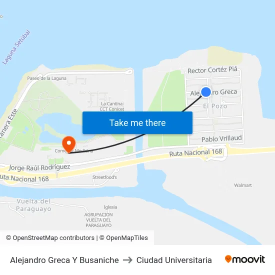 Alejandro Greca Y Busaniche to Ciudad Universitaria map