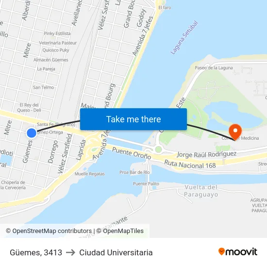 Güemes, 3413 to Ciudad Universitaria map
