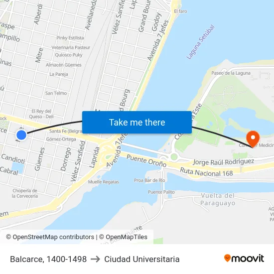 Balcarce, 1400-1498 to Ciudad Universitaria map