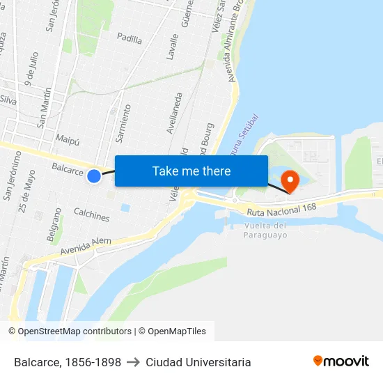 Balcarce, 1856-1898 to Ciudad Universitaria map