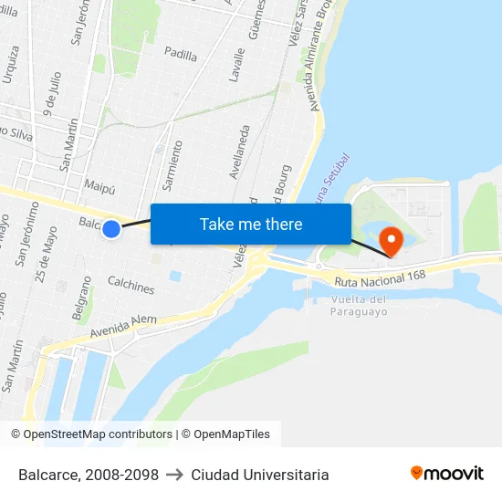 Balcarce, 2008-2098 to Ciudad Universitaria map