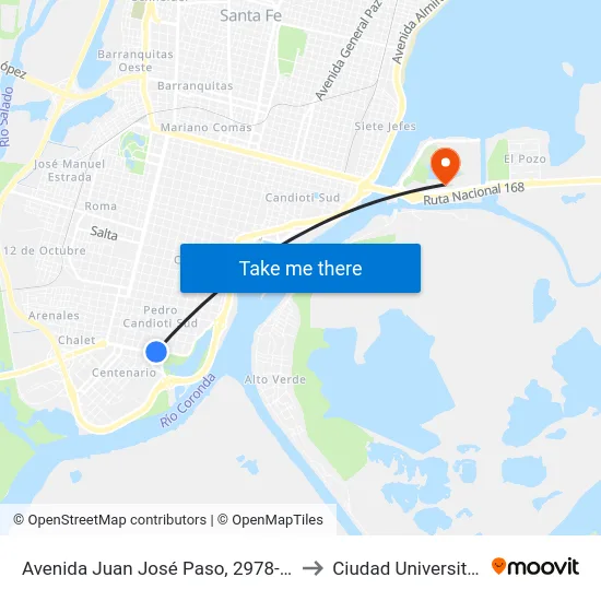 Avenida Juan José Paso, 2978-3000 to Ciudad Universitaria map