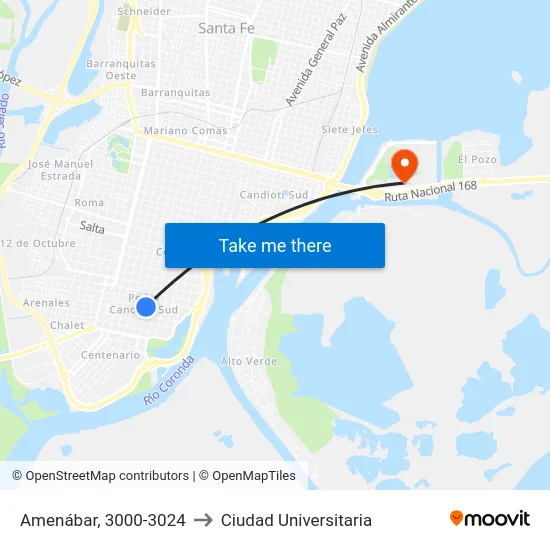 Amenábar, 3000-3024 to Ciudad Universitaria map