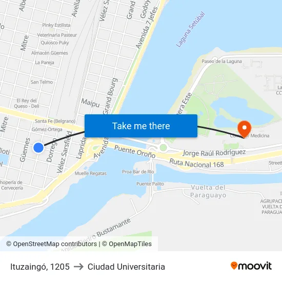 Ituzaingó, 1205 to Ciudad Universitaria map