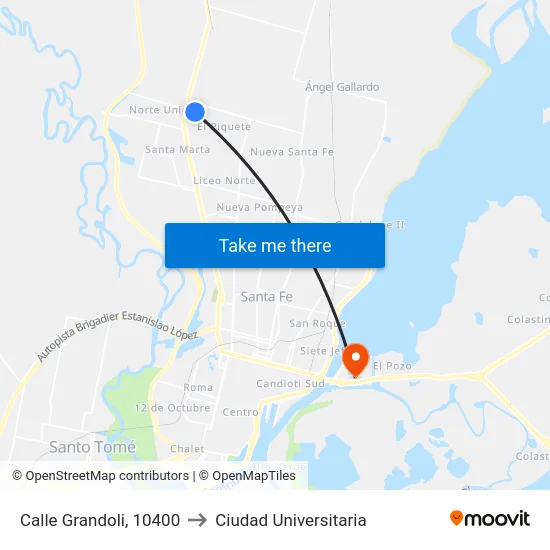 Calle Grandoli, 10400 to Ciudad Universitaria map