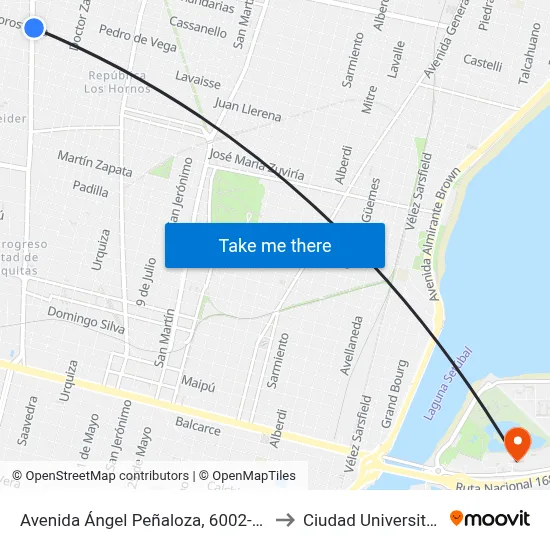 Avenida Ángel Peñaloza, 6002-6100 to Ciudad Universitaria map