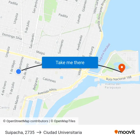 Suipacha, 2735 to Ciudad Universitaria map