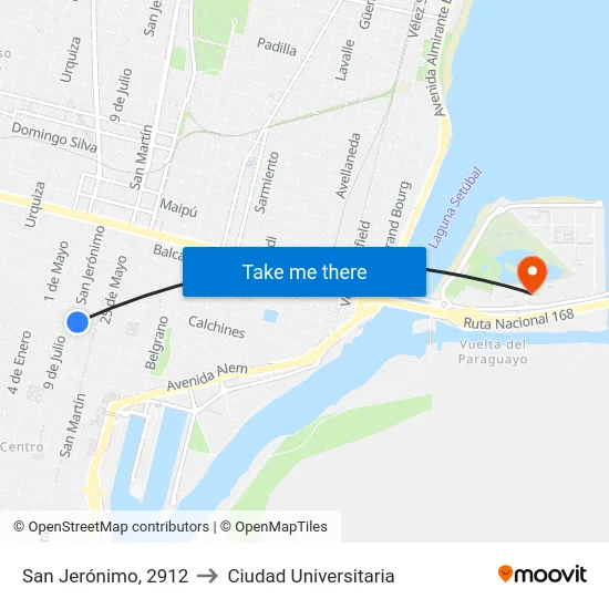 San Jerónimo, 2912 to Ciudad Universitaria map