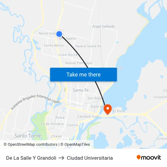 De La Salle Y Grandoli to Ciudad Universitaria map