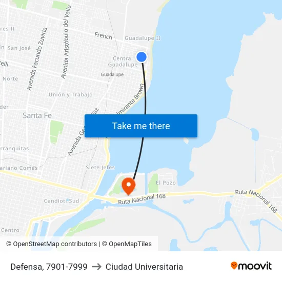 Defensa, 7901-7999 to Ciudad Universitaria map