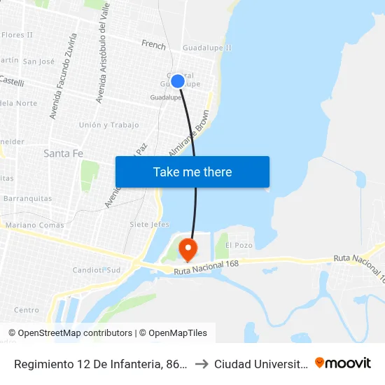Regimiento 12 De Infanteria, 860-898 to Ciudad Universitaria map