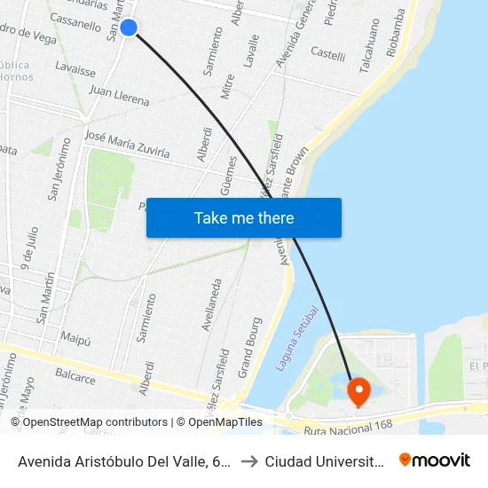 Avenida Aristóbulo Del Valle, 6498 to Ciudad Universitaria map