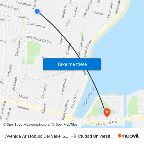 Avenida Aristóbulo Del Valle, 6290 to Ciudad Universitaria map