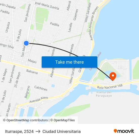 Iturraspe, 2524 to Ciudad Universitaria map
