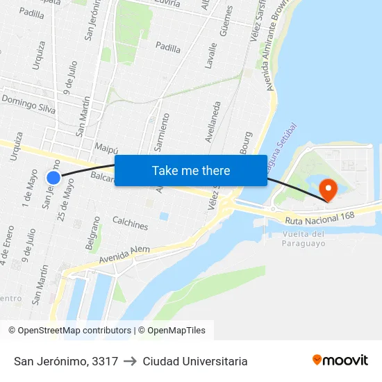 San Jerónimo, 3317 to Ciudad Universitaria map