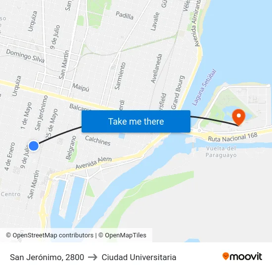 San Jerónimo, 2800 to Ciudad Universitaria map