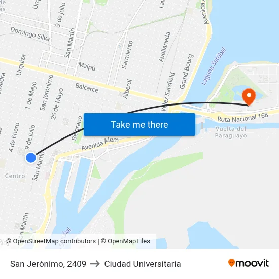 San Jerónimo, 2409 to Ciudad Universitaria map