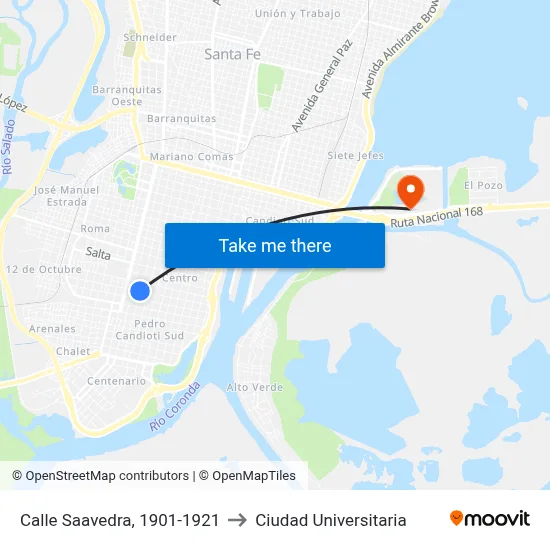 Calle Saavedra, 1901-1921 to Ciudad Universitaria map