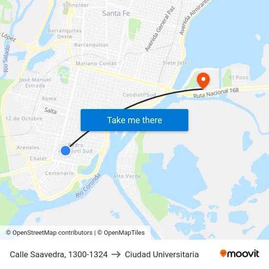 Calle Saavedra, 1300-1324 to Ciudad Universitaria map
