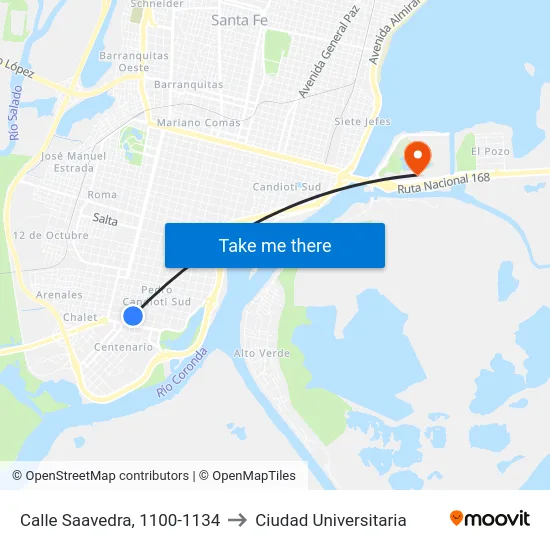 Calle Saavedra, 1100-1134 to Ciudad Universitaria map