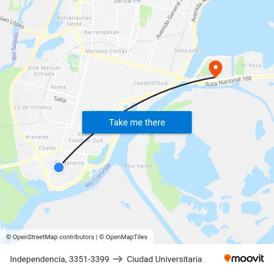 Independencia, 3351-3399 to Ciudad Universitaria map