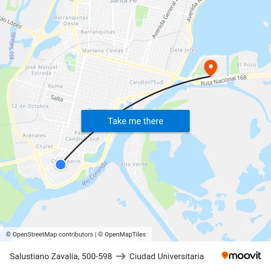 Salustiano Zavalía, 500-598 to Ciudad Universitaria map