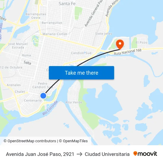 Avenida Juan José Paso, 2921 to Ciudad Universitaria map