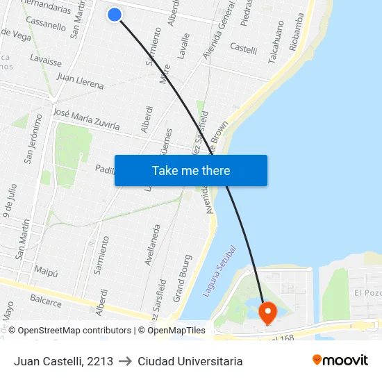 Juan Castelli, 2213 to Ciudad Universitaria map