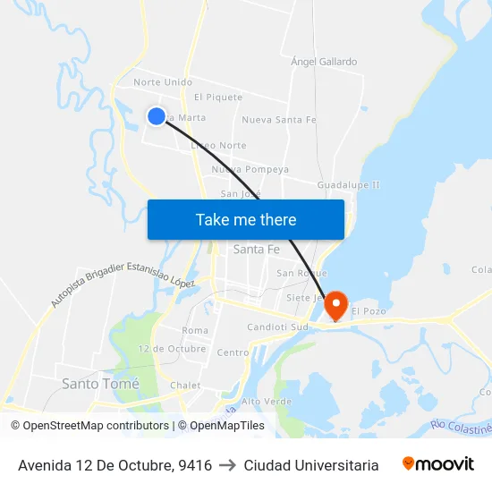 Avenida 12 De Octubre, 9416 to Ciudad Universitaria map