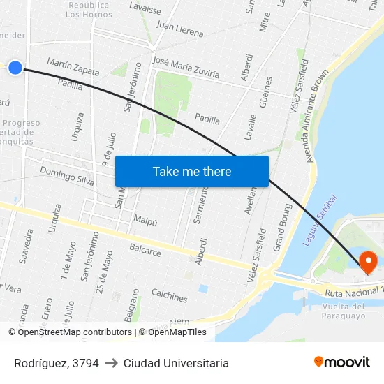 Rodríguez, 3794 to Ciudad Universitaria map