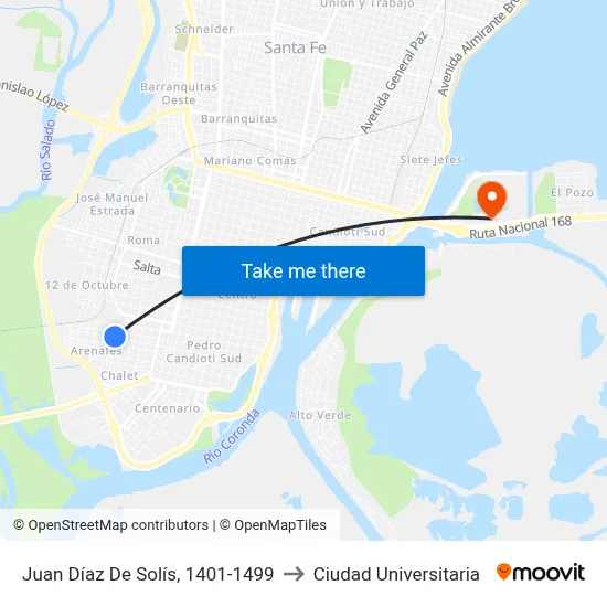 Juan Díaz De Solís, 1401-1499 to Ciudad Universitaria map