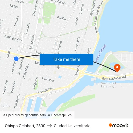 Obispo Gelabert, 2890 to Ciudad Universitaria map