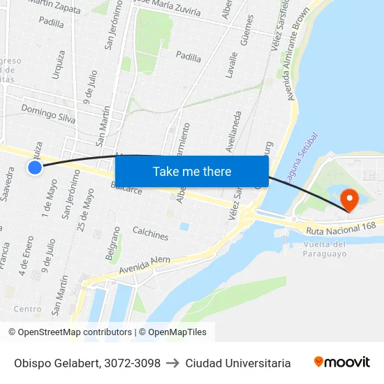 Obispo Gelabert, 3072-3098 to Ciudad Universitaria map