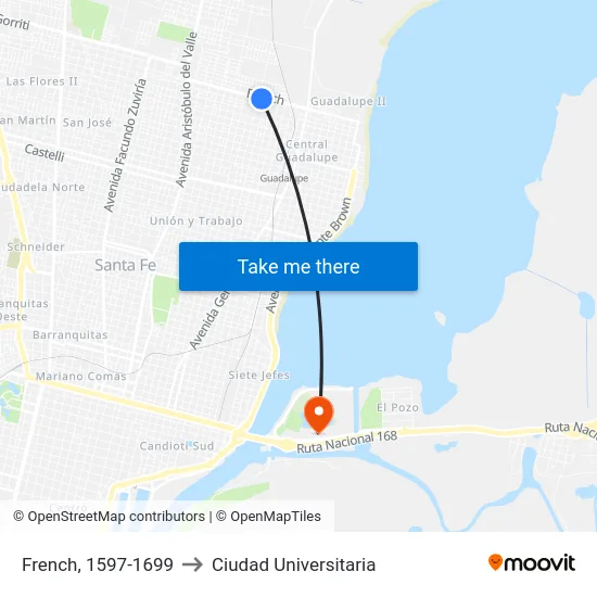 French, 1597-1699 to Ciudad Universitaria map