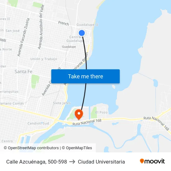 Calle Azcuénaga, 500-598 to Ciudad Universitaria map