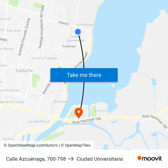 Calle Azcuénaga, 700-798 to Ciudad Universitaria map