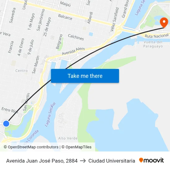 Avenida Juan José Paso, 2884 to Ciudad Universitaria map