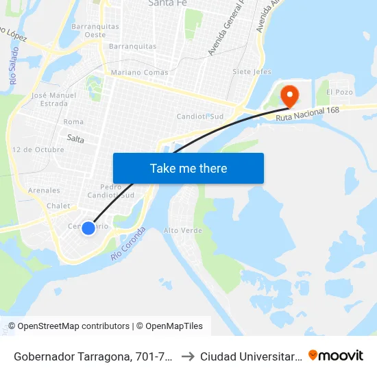 Gobernador Tarragona, 701-799 to Ciudad Universitaria map