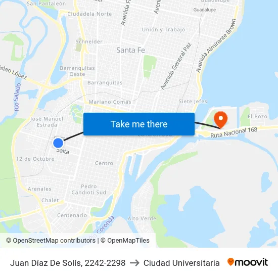 Juan Díaz De Solís, 2242-2298 to Ciudad Universitaria map