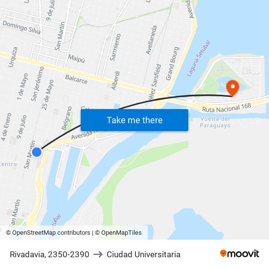 Rivadavia, 2350-2390 to Ciudad Universitaria map