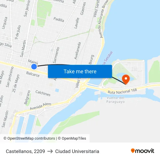 Castellanos, 2209 to Ciudad Universitaria map