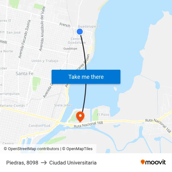 Piedras, 8098 to Ciudad Universitaria map